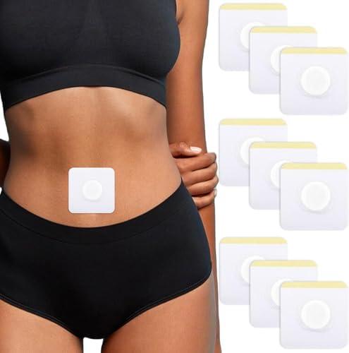 100 pcs Disposable Castor Oil Patches,Castor Oil Pack Wrap Belly Button(Oil Not Included) Self-Adhesive CastorOil Wrap Organic Cotton Easy to Use,White