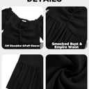 Plus Size Sun Dresses Women - Summer Off the Shoulder Puff Sleeve A Line Boho Maxi Flow Long Dress 2025 (24W, Black)