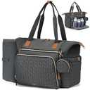 Diaper Bag Tote, Large Baby Diaper Bags Waterproof, Hospital Bag for Labor Delivery with Pacifier Case, Changing Pad, Shoulder Strap, Dark Gray