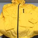 Avoogue Rain Jacket Women with Hooded Lightweight Waterproof Raincoats Packable Zipper Pockets Windbreakers, Large, Yellow