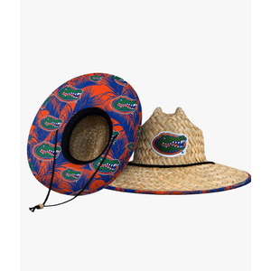 FOCO NCAA Mens NCAA College Team Logo Floral Lifeguard Beach Straw Sun Hat