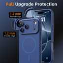 Magnetic for iPhone 17 Pro Max Case, [Matte Solid Color] [Full Camera Protection] Protective Case for iPhone 17 Pro Max - Deep Blue