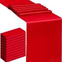 10 Pack Satin Red Table Runners 12 X 108 Inches Wedding Table Runner for Party Birthday Banquet Bridal Shower Baby Shower Engagement Table Decorations - Red