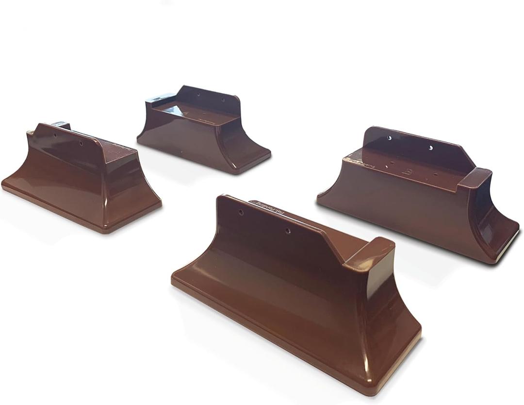 Stander Recliner Risers, Non-Slip Chair Lifters for Adults, Seniors, and Elderly, Low Profile Seat Raiser for Sitting and Standing Assistance, Compatible with Wooden Base Recliners, Set of 4, Brown