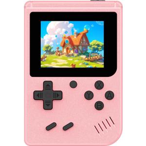 Retro Handheld Games Console Built-in 400 Video Games, Portable Handheld Emulator with 3.0 Inch Screen, Mini Travel Retro Gaming Consle (Pink)