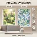 Stained Glass Window Privacy Film, 3D Decorative Window Cling, UV & Heat Blocking Floral Windows Cover, Static Cling No Adhesive Reusable Design for Home, Blue, 23.6" x 78.7"
