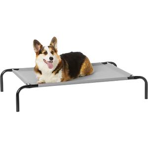 Amazon Basics Cooling Breathable Elevated Dog Bed with Durable Metal Frame, Medium, 43 x 26 x 7.5 Inch, Grey, Easy to Assemble