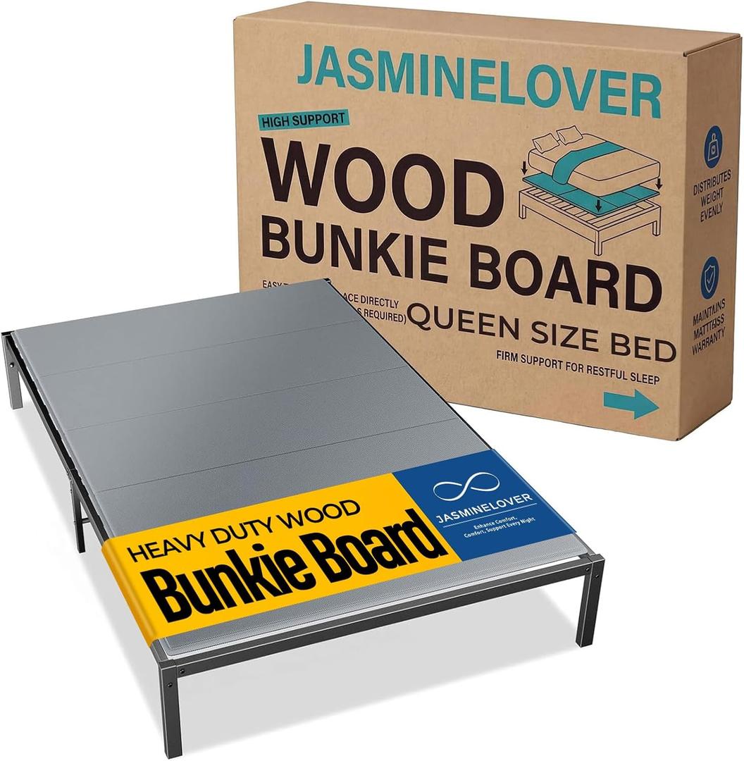Bunkie Board Queen Size,Reinforced Wood Bed Boards for Under Mattress