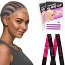 Tinashe 4pcs HD Wig Cap for Lace Front Wig, Stocking Stretchy Wig Caps for Women,Transparent Wig Cap For Wig, HD Wig Cap with Elastic Wig Band for Wig (4PCS HD Wig Cap+2PCS Wig Band), 2 Pack