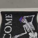 Reallnaive Halloween Door Mat 24 x 16 Inch Halloween Welcome Skull Door Mat Outdoor Non Slip Black Rug Skeleton Skull Doormat Entrance Rugs for Holiday Decoration