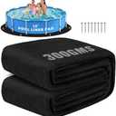 RHRTTUE 12 FT Round Pool Liner Pad for Above Ground Pools, 300GSM Heavy Duty Thickened Pool Pad with Grommets & Stakes, Anti-Shift Underlay Mat, Puncture & Weed Proof Pool Ground Mat