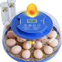 Articasting 18 Egg Chicken Incubators for Hatching Eggs, Egg Incubator with Automatic Egg Turning and Humidity Control, Incubator for Chicken Eggs with 2 Size Trays, Hatch Days, Blue