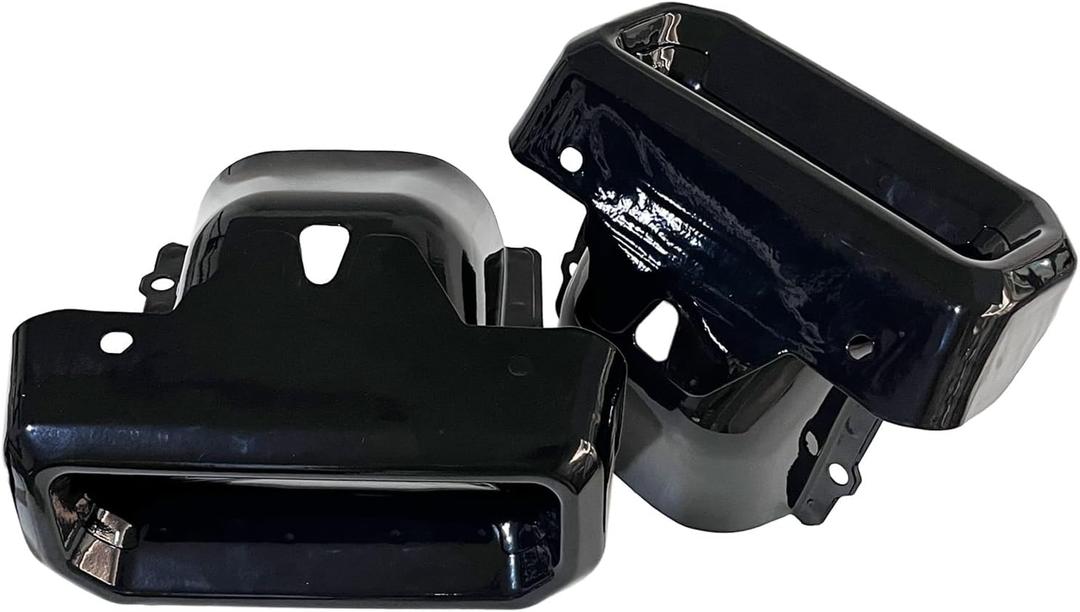 Pair Exhaust Tips Bezels Compatible with Chevy Silverado 1500 2019-2023, GMC Sierra 1500 2019-2024 Gloss Black