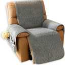 Recliner Chair Covers That Stay in Place, Waterproof Recliner Sofa Cover, Non-Slip Chair Protector, Washable Furniture Cover for Dogs, Cats and Kids (Bluegray, 23.6" Recliner Chair)