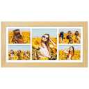 Gaevuian 11x23 Picture Frame Display 5 opening 5x7 and 8x10 Picture Frame Collage, Multi Photo Frame with Mat, Plexiglass, Horizontal and Vertical Formats for Wall Decor, Natural Wood Grain