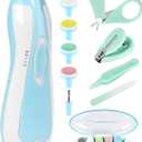 Baby Nail Trimmer Electric-12 in 1 Baby Nail Clippers Safe Baby Nail File Kit with a Nail Clipper, Scissor, Tweezers, and Nail Files