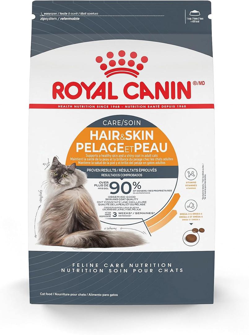 Royal Canin Feline Care Nutrition Hair & Skin Care Adult Dry Cat Food, 6 lb Bag (6 Pound (Pack of 1)), BB Date 12/04/2025