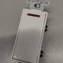 Leviton 20 Amp, 120 Volt, Decora Plus Rocker Pilot Light, Illuminated On, Req. Neutral Single-Pole AC Quiet Switch, Commercial Grade, Self Grounding, 5628-2W, White