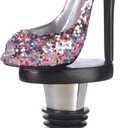 Glitter Shoe Wine Bottle Stopper 2.5x1x5.5"