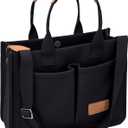 Tote Bag for Women With Compartments,Large Canvas Tote Women's Purse Crossbody Bags Work Laptop Book Bag Satchels Handbags