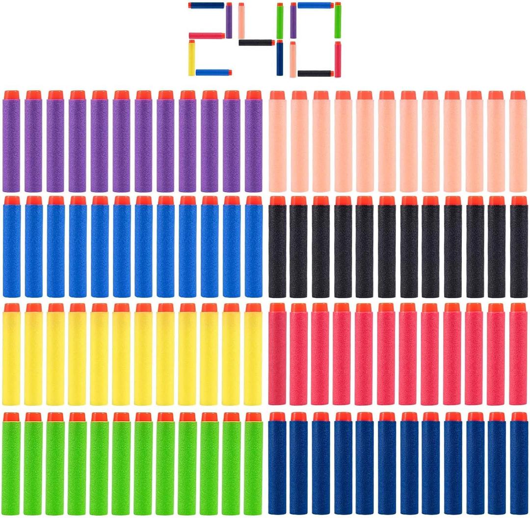 240 Pcs Colorful Refill Darts Bullets Ammo Pack for Nerf N-Strike Elite Series Blasters