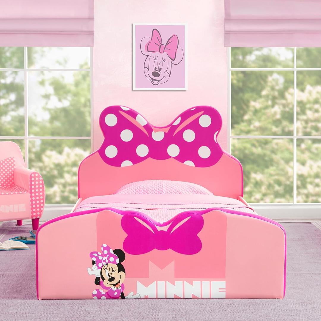 Delta Children Disney Minnie Mouse Upholstered Twin Bed, Pink