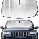 Pigenius Windshield Sun Shade for Jeep Grand Cherokee 2014-2021.Full Coverage Rearview Mirror Shade for Ultimate Protection