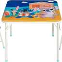 Disney Stitch Kids Activity Table and Chair Set, 3-Piece Folding Toddler Table with 2 Chairs, Padded Seats, Durable Frame for Play, Crafts & Snacks, 24"L x 24"W x 18.5"H