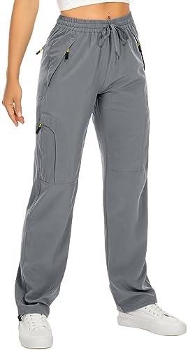 Womens Hiking Pants Quick Dry UPF 50 Lightweight Travel Golf Cargo Safari Pants Zipper Pockets XL
