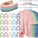 40 Pcs Travel Hangers Portable Foldable Travel Hanger Organizer, Plastic Cruise Essentials Clothes Drying Rack Folding Hangers for Camping Flying RV Europe Vacation Essentials Suitcase, Multi