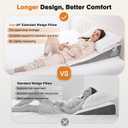 Vekkia 34" Extra-Long Wedge Pillow, Back & Arm Support, Bed Wedge Pillow for Sleeping After Surgery, Acid Reflux, Snoring Relief, Removable Washable Cover & Double Side Pockets, 7.5" Height