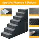 31" H Dog Stairs for Small and Medium Dogs 7-Step Ramps for High Beds and Couch Non-Slip Extra Wide Pet Stairs for Old Dogs and Puppy and Cat - Stable & Durable with Machine Washable Cover Indoor