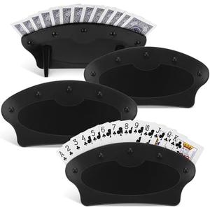 Amazon.com: Shappy 4 Pack Playing Card Holder for Kids Adults Hands Free Card Holder for Family Nights Canasta Poker Game Parties(Black) : Health & Household