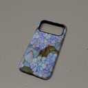 For iPhone 17 Pro Max Case, Wireless Charging Compatible,Dual-Layer Protection with Cute Wildflower Design, Soft Silicone + Hard Shell, Chic Phone Cover for Women - Pastel Hydrangea