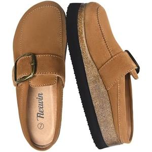 Flexwin Platform Mules for Women, Arch Support Women's Clogs, Slip-On Non-Slip Clogs, Casual Shoes for Women (US Women 7)