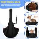 SlowTon Dog Carrier Sling - Thick Padded Shoulder Strap Adjustable Dog Carriers for Small Dogs, Puppy Carrier Purse for Pet Cat with Front Zipper Pocket Safety Belt Machine Washable (Black M)