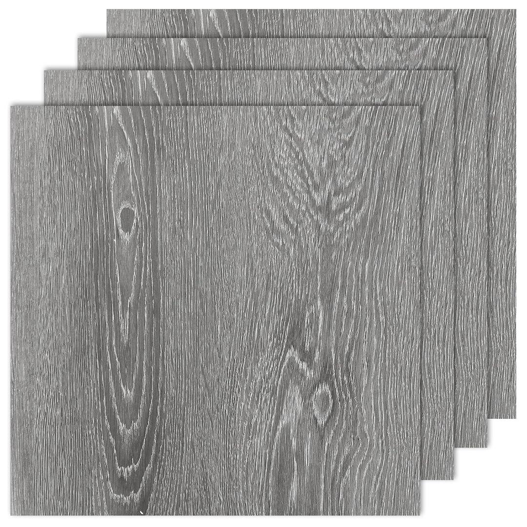 AKOLAFE 40 Sheet Vinyl Flooring 12 x 12 Peel and Stick Floor Tile Waterproof Clearance Vinyl Floor Tiles Wood Grey Self Adhesive Floor Tiles Sticky Laminate Flooring for Bathroom Kitchen Basement RV