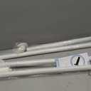 White Tension Curtain Rod 51-165In, Long Adjustable Tension Rods No Drilling for Window or Bathroom, Outdoor Curtain Rods for Patio, Easy to Install, Never Rust, Rod Diameter 1.26 Inches-White