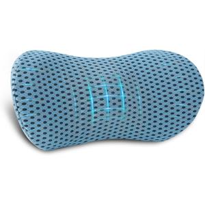 Lumbar Pillow, Memory Foam Lumbar Support Pillow for Office Chair and Car Seat, Ergonomic Streamline Back Pillow for Lower Back Pain Relief, Back Support Pillow for Sitting, Driving, Traveling (Blue)