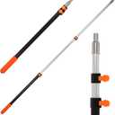 2.4–6 FT Telescoping Extension Pole, Lightweight Aluminum Extendable Paint Roller Pole for Painting, Dusting, Window Cleaning, Sturdy Extension Pole with Foam Grip, 6 FT Orange