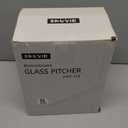 2 Pack 2 Liter/68 oz Square Glass Pitcher with Lid, Classic Stripes Water Pitchers with Handle for Fridge, Large Jug for Iced Tea, Coffee, Borosilicate Glass Carafe for Hot/Cold Brew Drink, Gold