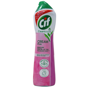 Cif Pink Multi Purpose Surface Cleaner Cream with Floral Fragrance, Removes Grease & Dirt wth Natural Cleaning Particles for Shiny Surface, 500ml