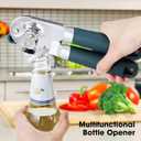 Beneno Heavy Duty Hand Can Opener Manual with Magnet, Durable Sharp Carbon Steel Blade Smooth Cutting, Big Effort-Saving Knob & Soft Grip Handle, Multifunctional Kitchen Tool with Bottle Opener, Green