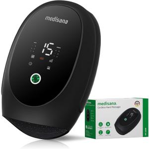 Medisana Hand Massager for Arthritis and Carpal Tunnel, 6 Modes 6 Intensities Hand Massager with Heat and Compression, Large LCD Display Full Hand & Wrist Massager,Mother's Day for Mom/Grandma/Wife, Black