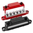 RVBOATPAT 400A Bus Bar 12V Power Distribution Block 6 x 5/16" (M8) Terminal Studs 12 Volt Marine Bus Bar Positive & Negative for Boat Automotive Solar System