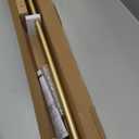 TONIAL 3/4 Inch Bay Window Curtain Rods, 36 to 72 Inch Center Rod for window 24 to 68 Inch, 20 to 36 Inch Side Rod for window 16 to 32 Inch, Decoratice Drapery Rods with Small Cap Finial, Antique Gold