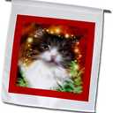 3dRose fl_18508_1 Domestic Norwegian Forest Cat Garden Flag, 12 by 18-Inch