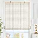 LazBlinds Cordless Bamboo Blinds, Roll Up Shades for Windows, Light Filtering Hanging Window Patio Indoor/Outdoor Porch - Blinds Size: 31 1/5'' W x 72'' H, Whitewash B (BAM-KKJL-71) (32'' W x 72'' H)