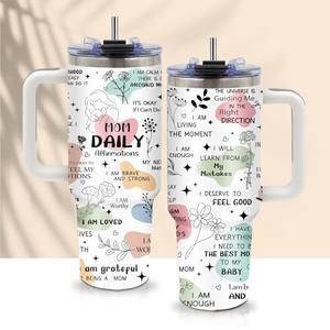 Gifts for New Mom After Birth, Mama Birthday Gifts - 30oz Mom Daily Affirmations Cups Tumbler with Handle, Christmas Mama Affirmations Gifts, Mommy to Be Gift, Postpartum Gift for New Mama Cups