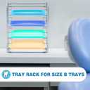 Moxweyeni Instrument Tray Rack Dental Instruments Organizer Chrome Tray Rack for Size B Trays and Lids, Holds 8 Trays